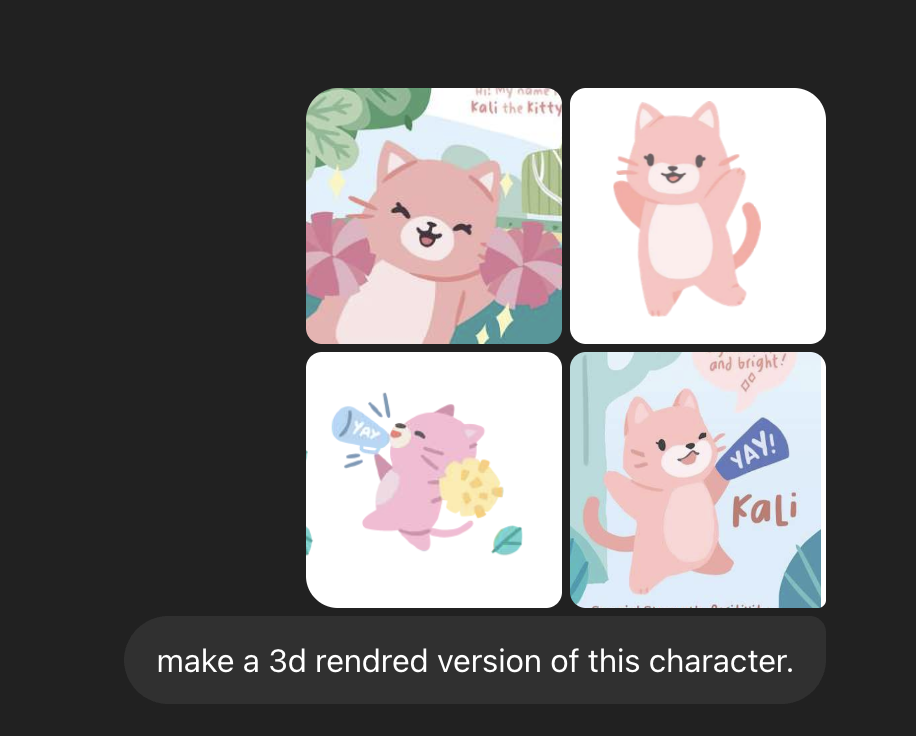 Original flat Cubcoats illustrations of Kali the Kitty